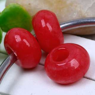 5pcs Red Jade Fit Pendant Bracelet Charm Beads 5mm hole  