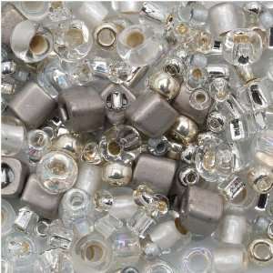  Toho Multi Shape Glass Beads Junpaku Crystal/Silver 