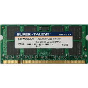 Super Talent Ddr2 Sodimm 1gb 64x8 Value Notebook Memory Pc5400 667mhz 