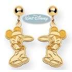   Earrings   Sterling Silver Gold plated Vermeil Mickey Mouse Dangle