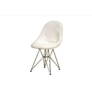  Wholesale Interiors Ami White Faux Leather Accent Chair 