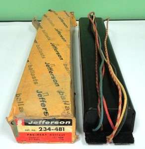   Jefferson Fluorescent Ballast For 2 40W Lamps 118V 60 Cycles 88 Amps