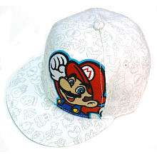 Nintendo Mario Embroidery Hat   White   Bioworld Merchandising   Toys 