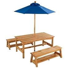 KidKraft Table and Benches with Blue Umbrella   KidKraft   Toys R 