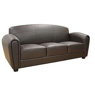 Sally Brown Leather Modern Sofa  Baxton Studio For the Home Living 