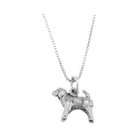  Silver Small Cocker Spaniel Dog Charm with 24 Inch Box Chain Necklace