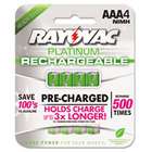   RAYPL7244   Platinum Rechargeable NiMH Batteries, AAA, 4 per Pack
