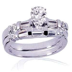   Pear Shaped Diamond Wedding Rings Set SI1 EGL: Fascinating Diamonds