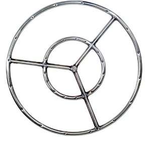   Stainless Round Double Propane Fire Pit Ring: Patio, Lawn & Garden