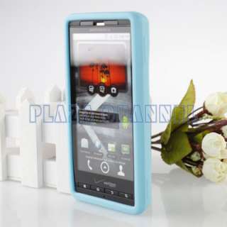 Light Blue Soft Silicone Case Cover Skin For MOTOROLA DROID X X2 MB870 