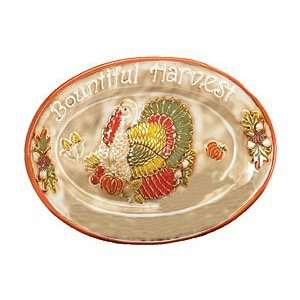 Ceramic Turkey Platter & Pitcher   2 piece Thanksgiving Holiday 