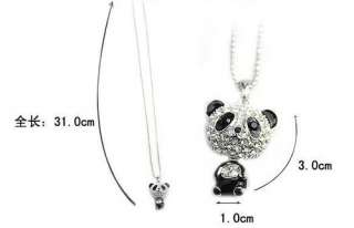 C4838 New Fashion Jewelry Panda flash diamond pendant long necklace 