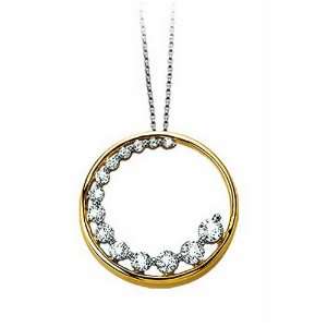    Circle Slide Pendant Necklace with Diamonds Jewelry Days Jewelry