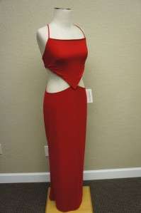 Carabella Red Criss Cross Strap Evening Dress Sz L NWT  