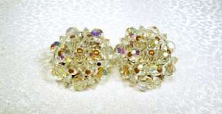   by monet rhinestone apple pendant avon beaded crystal clip earrings