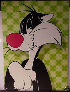 SYLVESTER TIN kitty cat POSTER Looney Tunes 1997 T26  