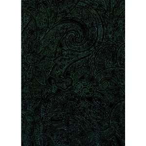   green paisley damask on brown background IRR20504w