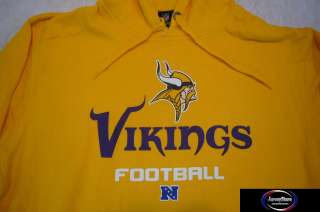 NFL MINNESOTA VIKINGS HOODED Jersey Sweatshirt GOLD XL  