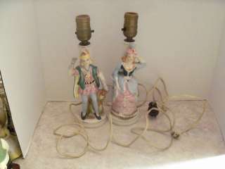 VINTAGE LAMPS OCCUPIED JAPAN FIGURAL LAMPS PAIR OLD  