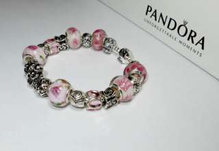 Authentic Pandora Bracelet Sweet Angel with 19 Beads & Charms w 