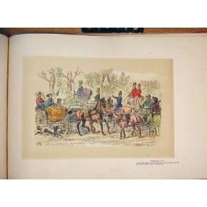   Row Horse Carraige Gathering People Hand Colored: Home & Kitchen