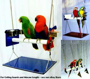 PARROT SWING/GYM SETS w/cups, tray, toy  