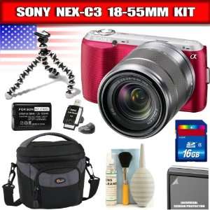   Camera Kit with 18 55mm Zoom Lens (Pink) Package 2