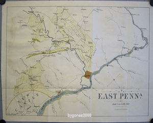 Pennsylvania Revolutionary War Map 1776 Hand Colored  