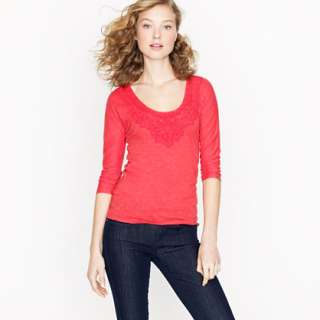 Lace necklace tee   long sleeve tees   Womens knits & tees   J.Crew