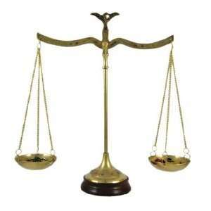 Brass Balance Enamel Flower Scales of Justice Lawyer Gift  