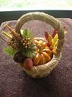   Harvest Thanksgiving Fall Pumpkin & Flower Floral Basket Arrangement