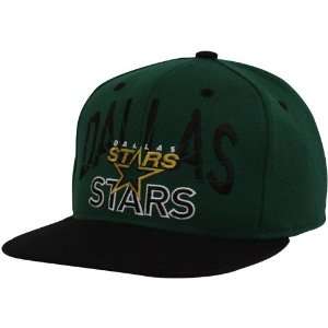  Reebok Dallas Stars Green Black Retro Arch Snapback 