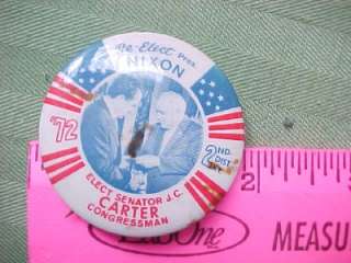 1972 Orig PRESIDENT NIXON JC CARTER Campaign Button Pin  