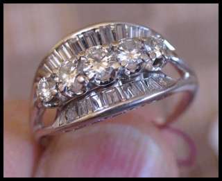 VINTAGE MID CENTURY WHITE GOLD 1.50ct DIAMOND RING (VVS/F)  