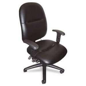  Performance Task Chair, Black Leather by Mayline: Arts, Crafts