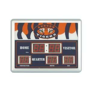  Auburn Tigers Scoreboard Clock Thermometer 14x19   NCAA 