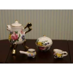    Dollhouse Miniature Samovar Tea Set in Porcelain Toys & Games