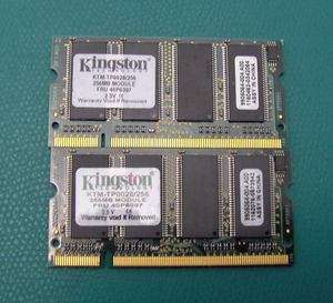 x2 256MB Kingston KTM TP0028/256 PC 2100 DDR RAM  