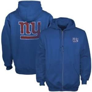 New York Giants Royal Blue Touchback Full Zip Hoody Sweatshirt:  