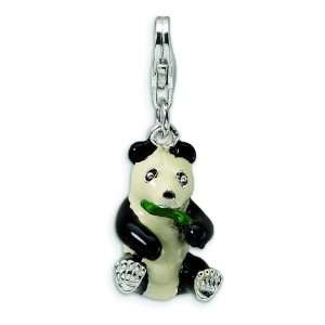  Sterling Silver Panda Lobster Clasp Charm: Jewelry