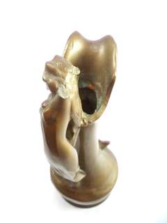 VIntage Vase Art Nouveau Bronze Ewer Lady & Swan #425  