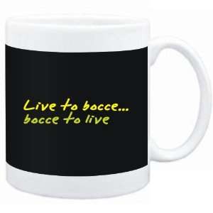  Mug Black  LIVE TO Bocce ,Bocce TO LIVE   Sports 