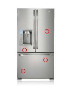 front side of the refrigerator click the red indicator on the picture 