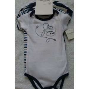  White, Blue & Grey Prints ~ Infant Bodysuit Onesies 3 6 Months: Baby