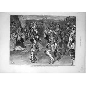  1872 Charles First Lyceum Theatre Scene Actors Print
