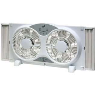 Comfort Zone Reversible 9 Twin Window Fan with Remote Control at 