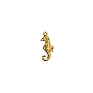   Gold (plated) Seahorse Charm 7.5x17mm Charms Arts, Crafts & Sewing