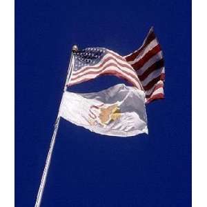 Deluxe 16 feet Flagpole Aluminum Kit with 3 x 5 Polyester Flag.