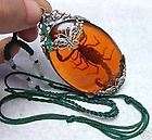 Rare Tibet Silver Scorpion Beeswax amber necklace pendant