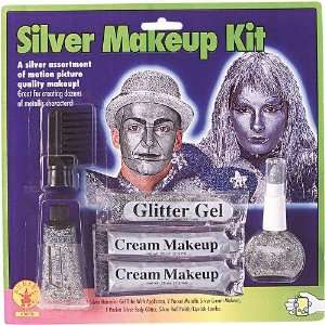  Halloween Silver Face Makeup Kit: Toys & Games